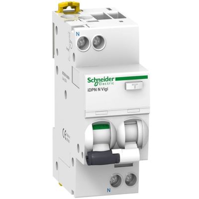 A9D31606 6A 30mA 1P+N Cầu dao chống dòng rò có chống quá tải Aptomat RCBO Schneider