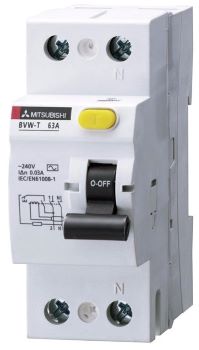 BVW-T 2P 63A 30mA Cầu dao chống dòng rò RCCB Mitsubishi