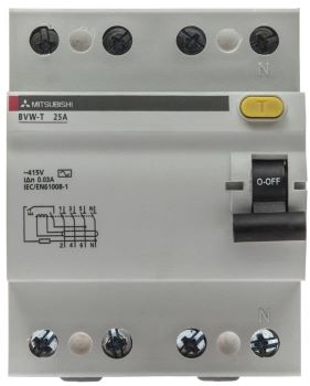 BVW-T 4P 50A 300mA Cầu dao chống dòng rò RCCB Mitsubishi