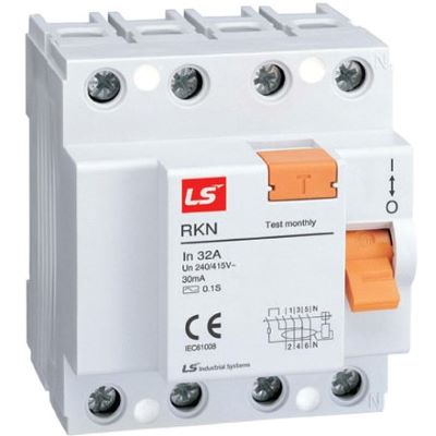 RKN 3P+N 63A Cầu dao chống dòng rò RCCB LS